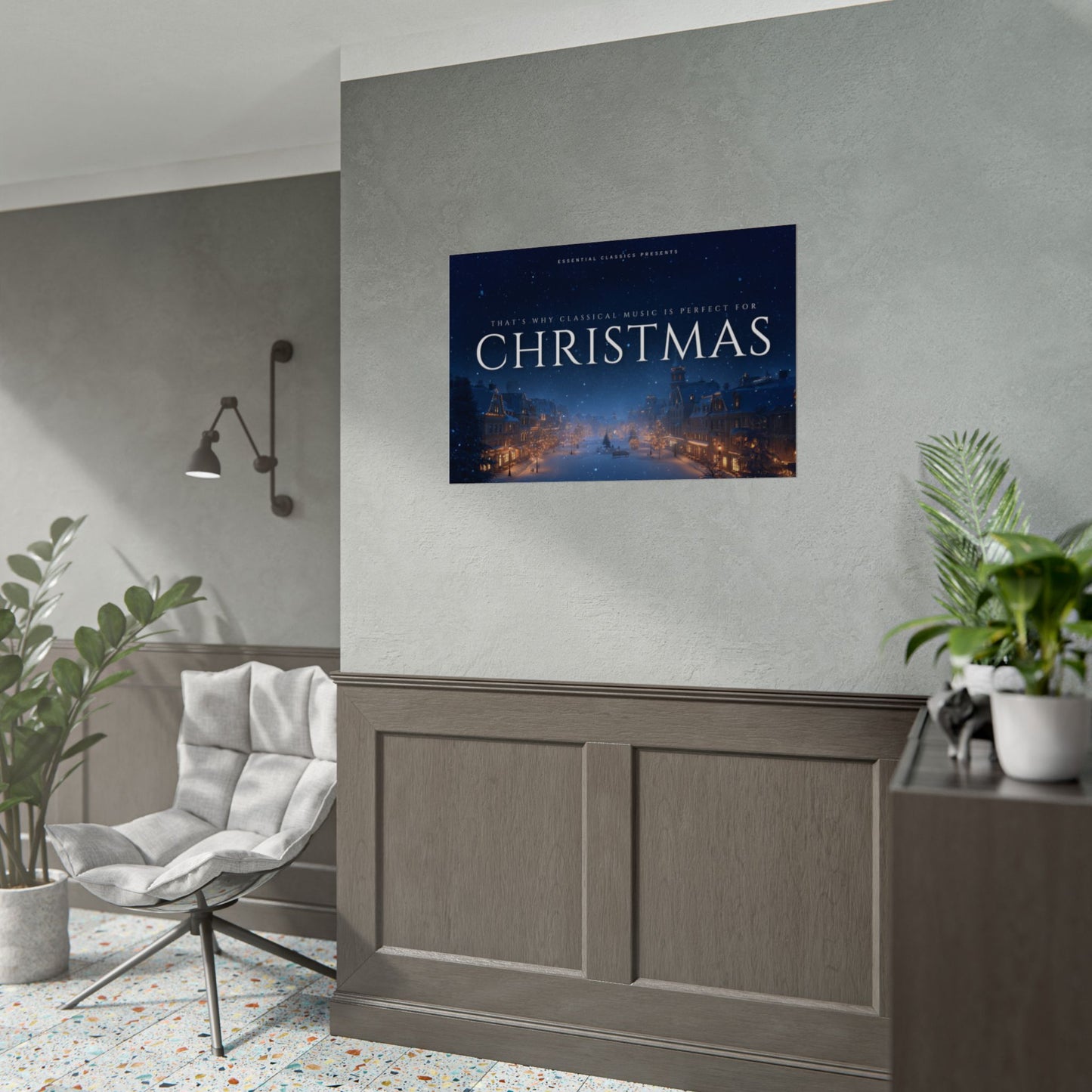 The Perfect Christmas - Winter Print, Holiday Poster, Snowy Print, Classical Music Inspired Poster, North Pole Print, Christmas Poster