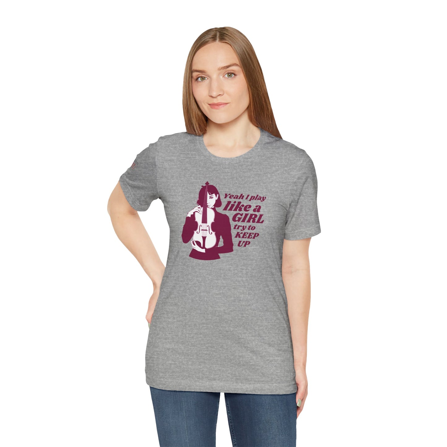 Play like a Girl- Violin T-Shirt (Light): Camerata Romeu Shirt, Play like a Girl Shirt, Orchestra Shirt, Female Musician Shirt,  Violin Shirt