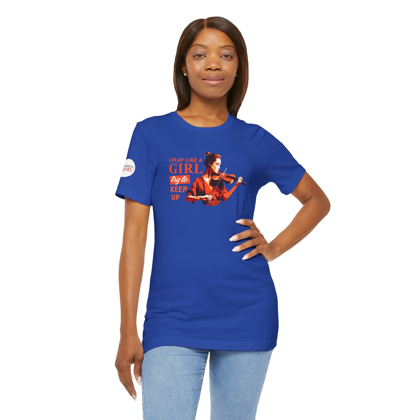Play like a Girl - Violin T-Shirt: Camerata Romeu Shirt, Play like a Girl T-Shirt, Orchestra Shirt, Female Musician Shirt, Violin Tee