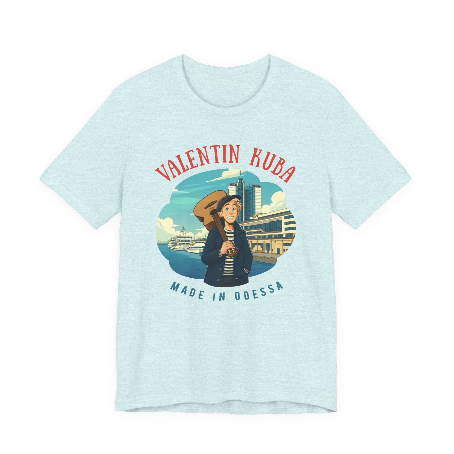 (ENG) Kuba at the Seaport - Klezmer Music T-Shirt, Odessa Music Shirt, Valentin Kuba Tee, Music from Ukraine Shirt