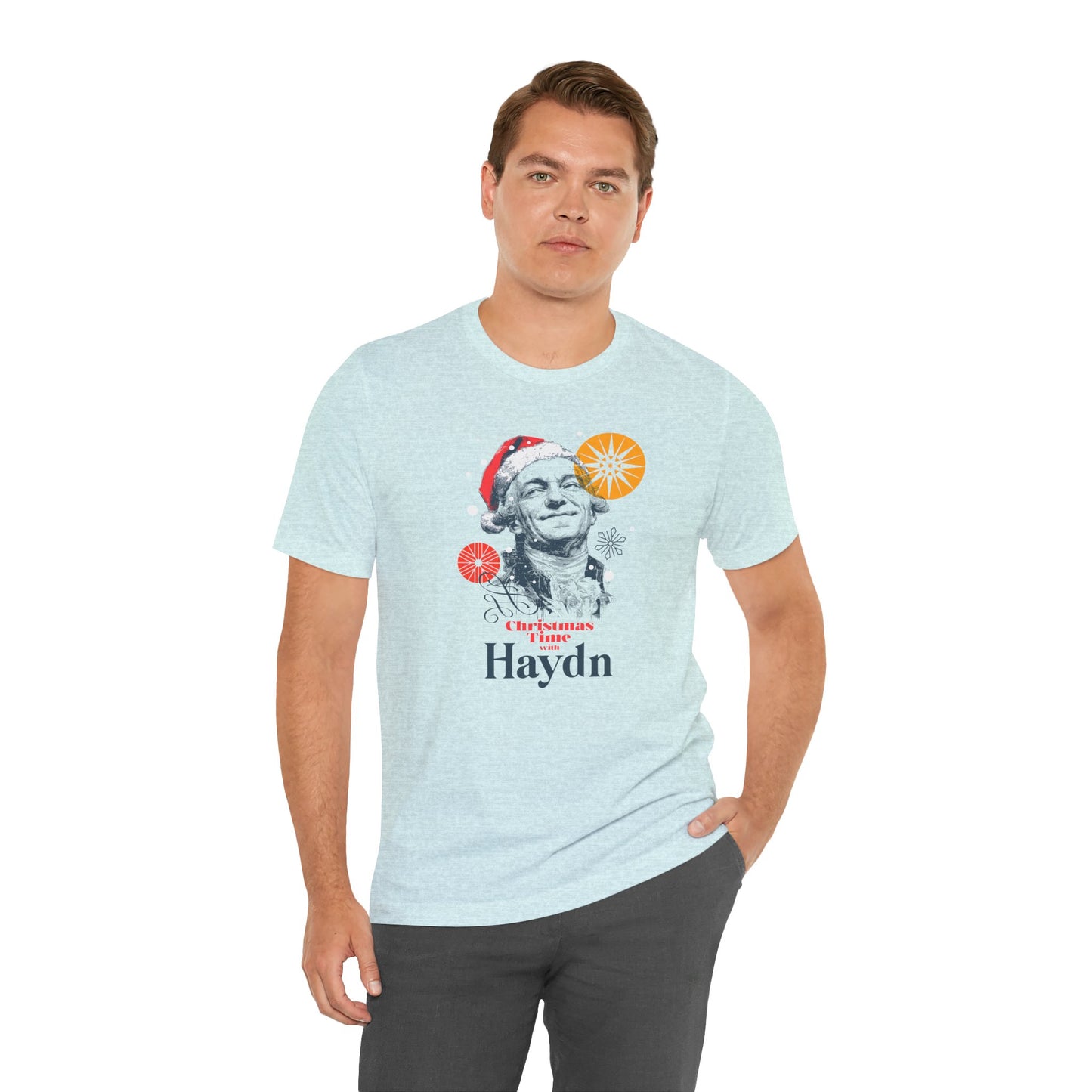 Christmas with Hayden - Holiday T-Shirt, Santa Shirt, Hayden with Santa Hat T-Shirt, Classical Music Christmas Shirt