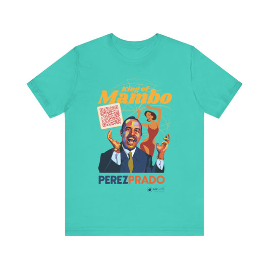 King of Mambo - Perez Prado Vive T-Shirt, Mambo T-Shirt Latin Music T-Shirt (QR-Playlist Included)