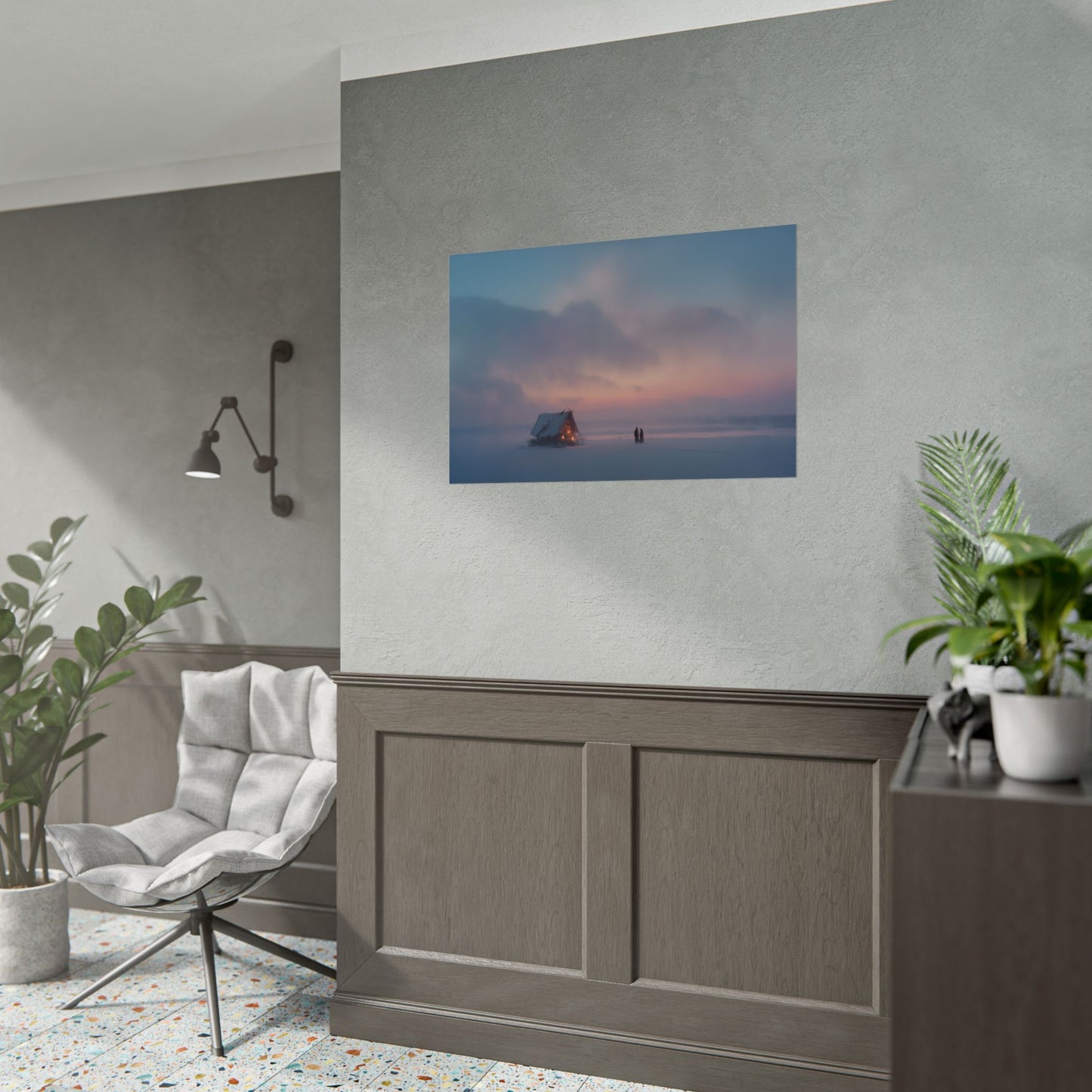 Without Words: Classical December - Winter Poster, Winter Sunrise Print, Peaceful Landscape Poster, Holiday Decor Print