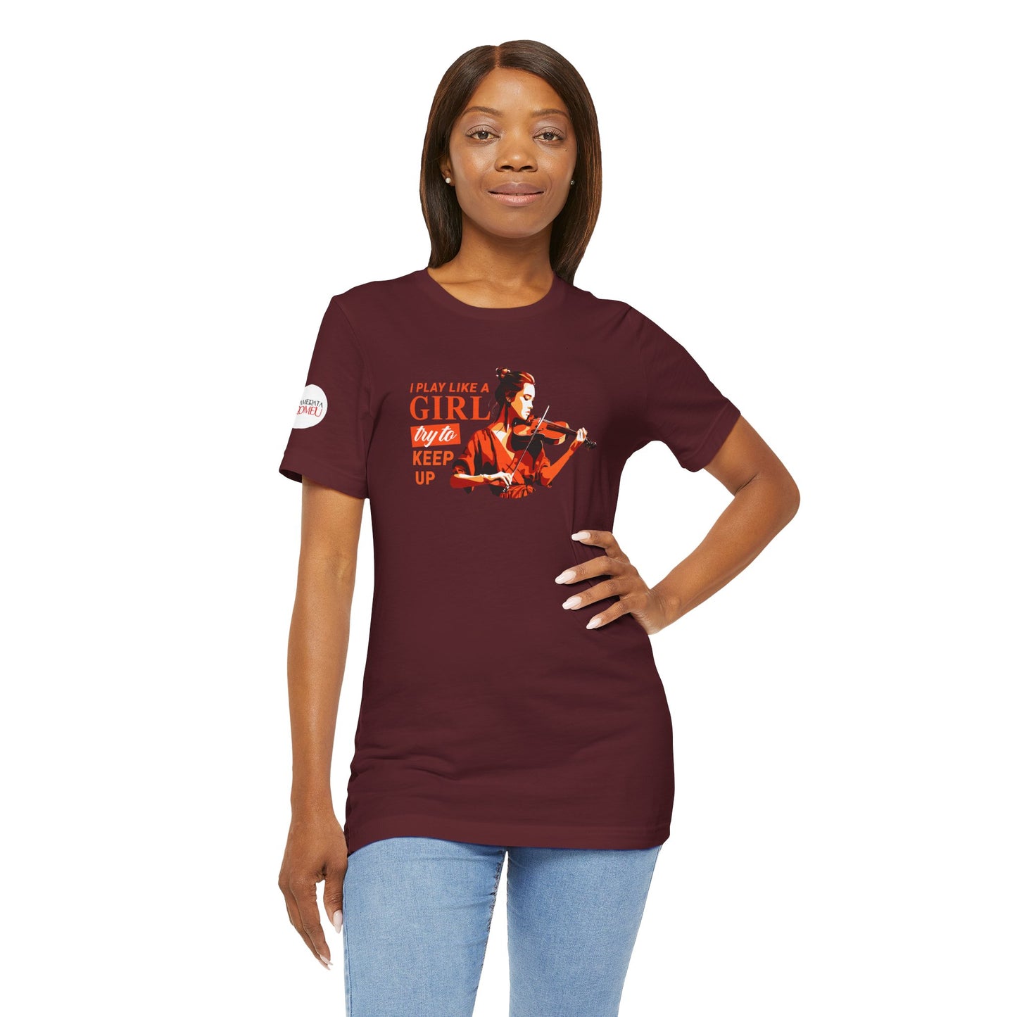 Play like a Girl - Violin T-Shirt: Camerata Romeu Shirt, Play like a Girl T-Shirt, Orchestra Shirt, Female Musician Shirt, Violin Tee
