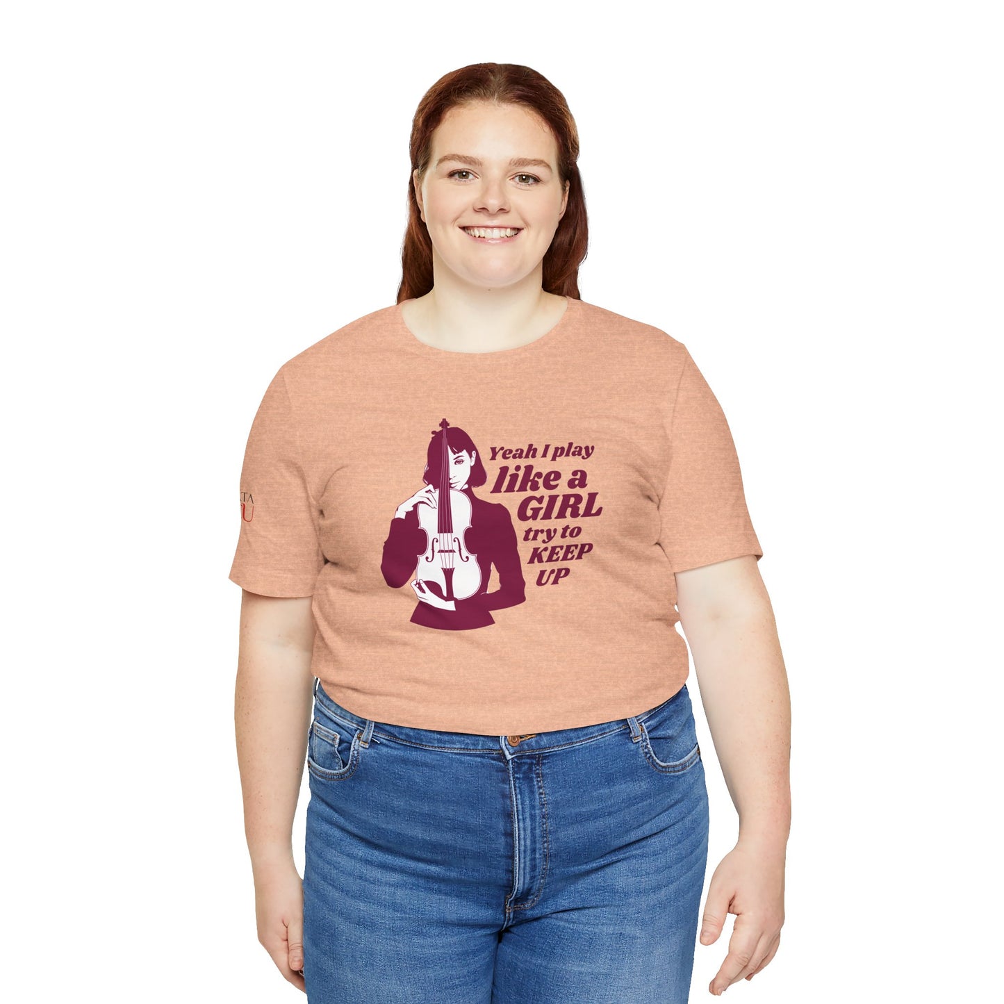 Play like a Girl- Violin T-Shirt (Light): Camerata Romeu Shirt, Play like a Girl Shirt, Orchestra Shirt, Female Musician Shirt,  Violin Shirt