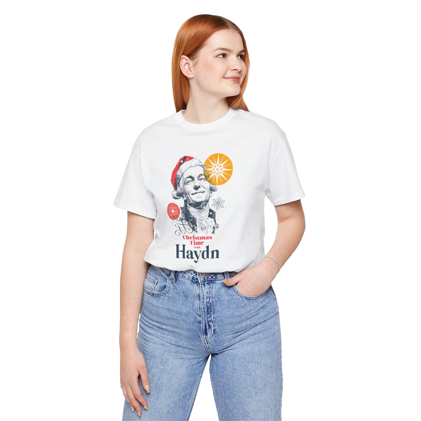Christmas with Hayden - Holiday T-Shirt, Santa Shirt, Hayden with Santa Hat T-Shirt, Classical Music Christmas Shirt