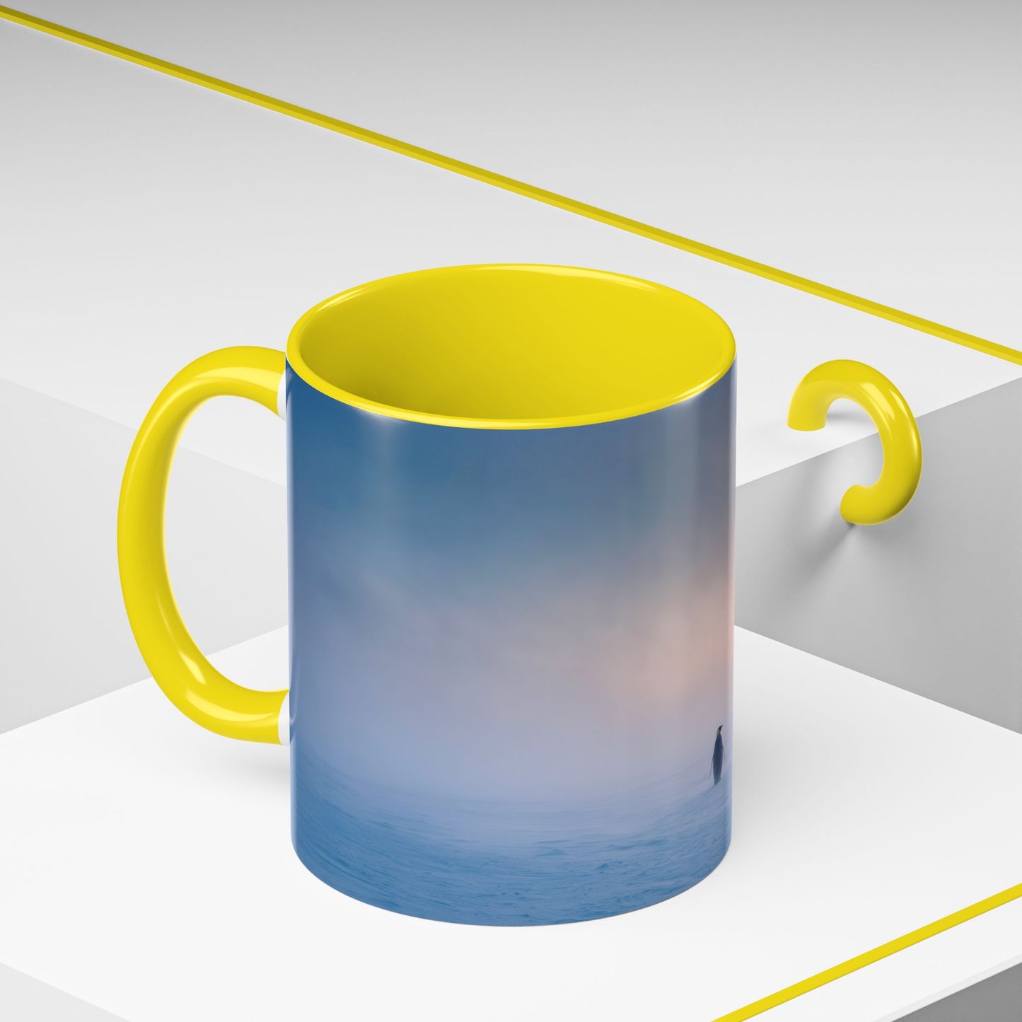 Music for the Lonely Mug (EU) - Calm Classical Music Mug, Pinguin Mug, Winter Mug, Snow Mug, Mozart Inspired Mug, Bach Inspired Mug