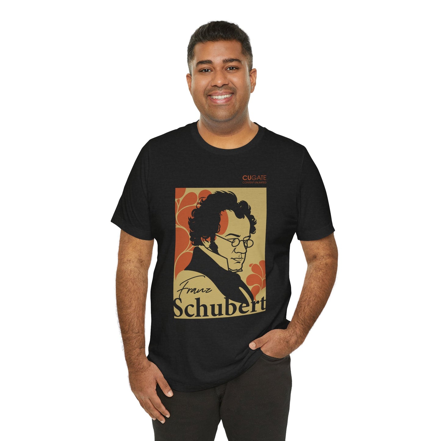 Schubert T-Shirt (Dark): Classical Composer T-Shirt, Classical Music Shirt, Franz Schubert Tribute Tee