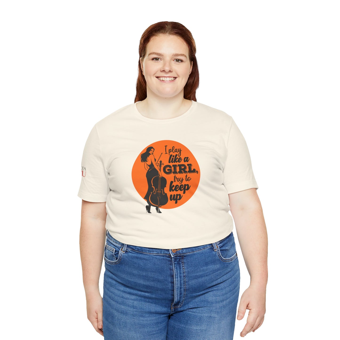 Play like a Girl T-Shirt (Light): Camerata Romeu Shirt, Play like a Girl Shirt, Orchestra Shirt, Female Musician Shirt, Cello Shirt