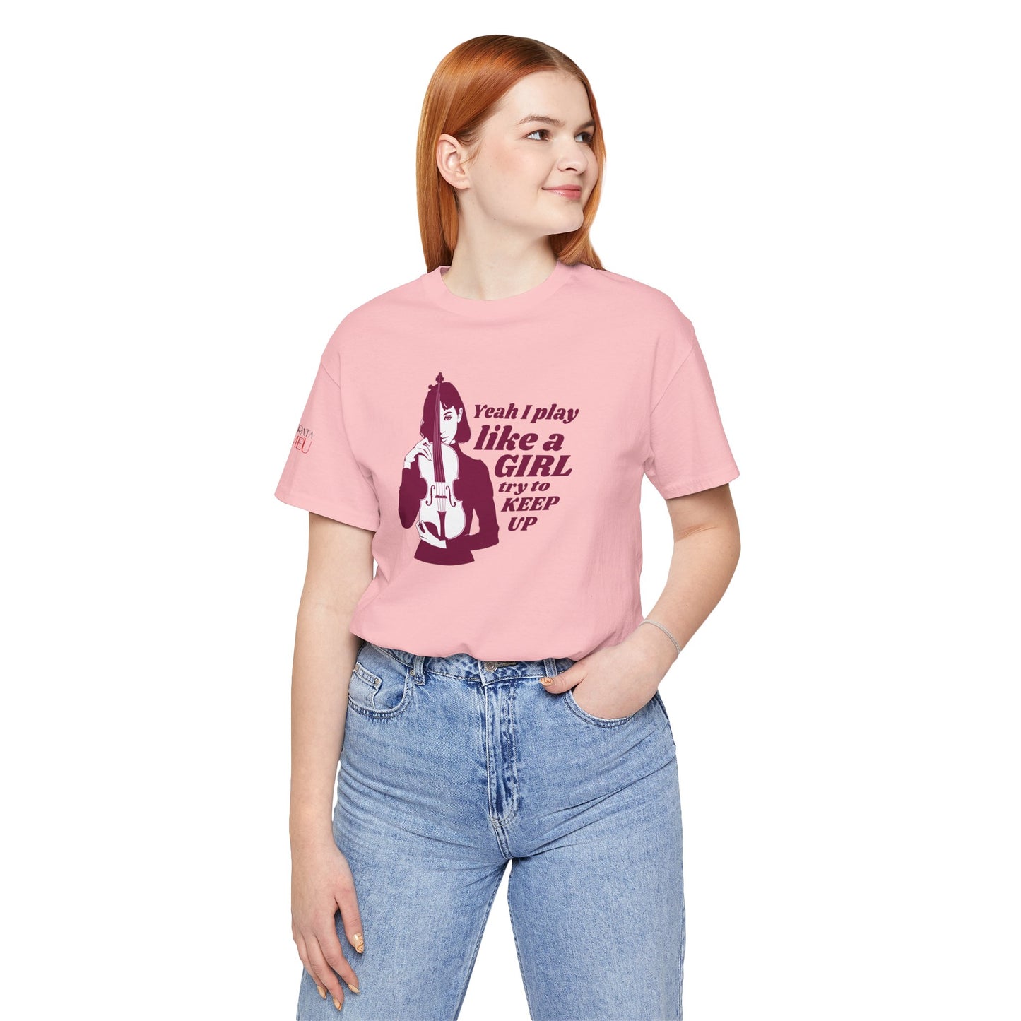 Play like a Girl- Violin T-Shirt (Light): Camerata Romeu Shirt, Play like a Girl Shirt, Orchestra Shirt, Female Musician Shirt,  Violin Shirt