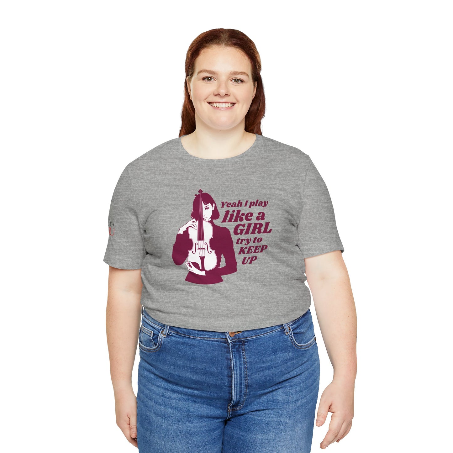 Play like a Girl- Violin T-Shirt (Light): Camerata Romeu Shirt, Play like a Girl Shirt, Orchestra Shirt, Female Musician Shirt,  Violin Shirt