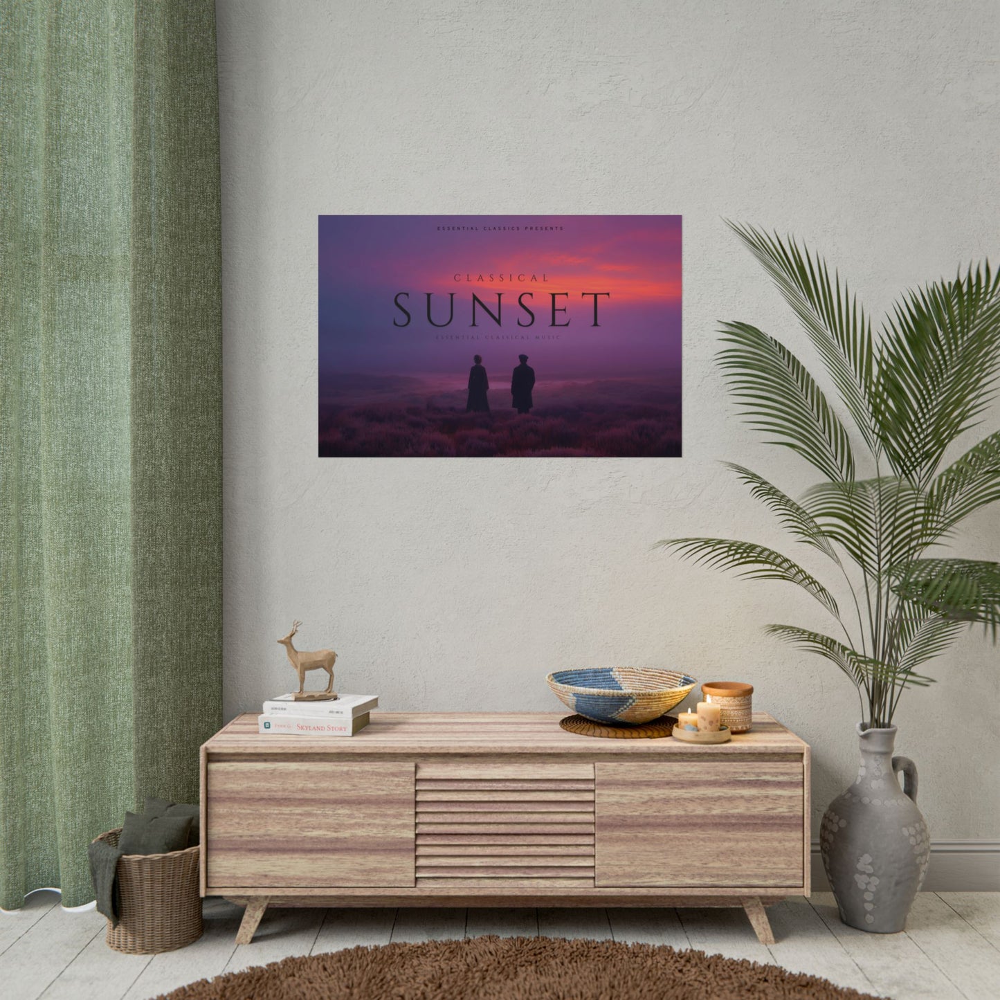 Classical Sunset - Sundown Print, Nightfall Poster, Evening Print, Landscape Art Poster, Sunset Print