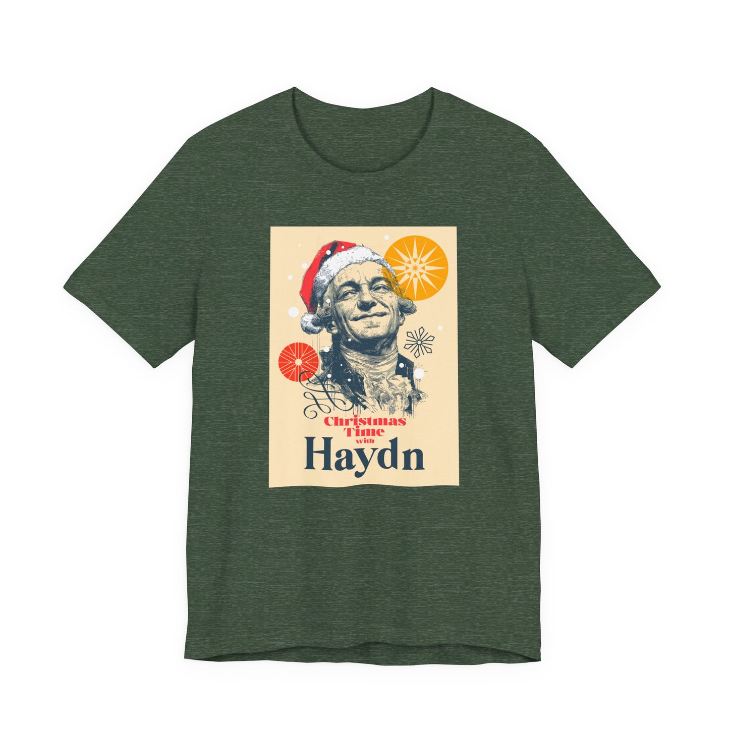 Christmas with Hayden - Holiday T-Shirt, Santa Shirt, Hayden with Santa Hat T-Shirt, Classical Music Christmas Shirt