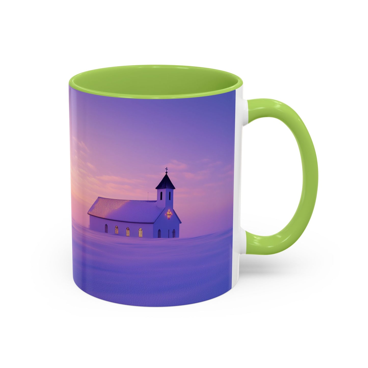 Christmas Choir Mug (EU) - Heavenly Voices Poster, Chapel Print, Snow Sunrise Print, Christmas Poster, Winter Print, Choir Concert Poster