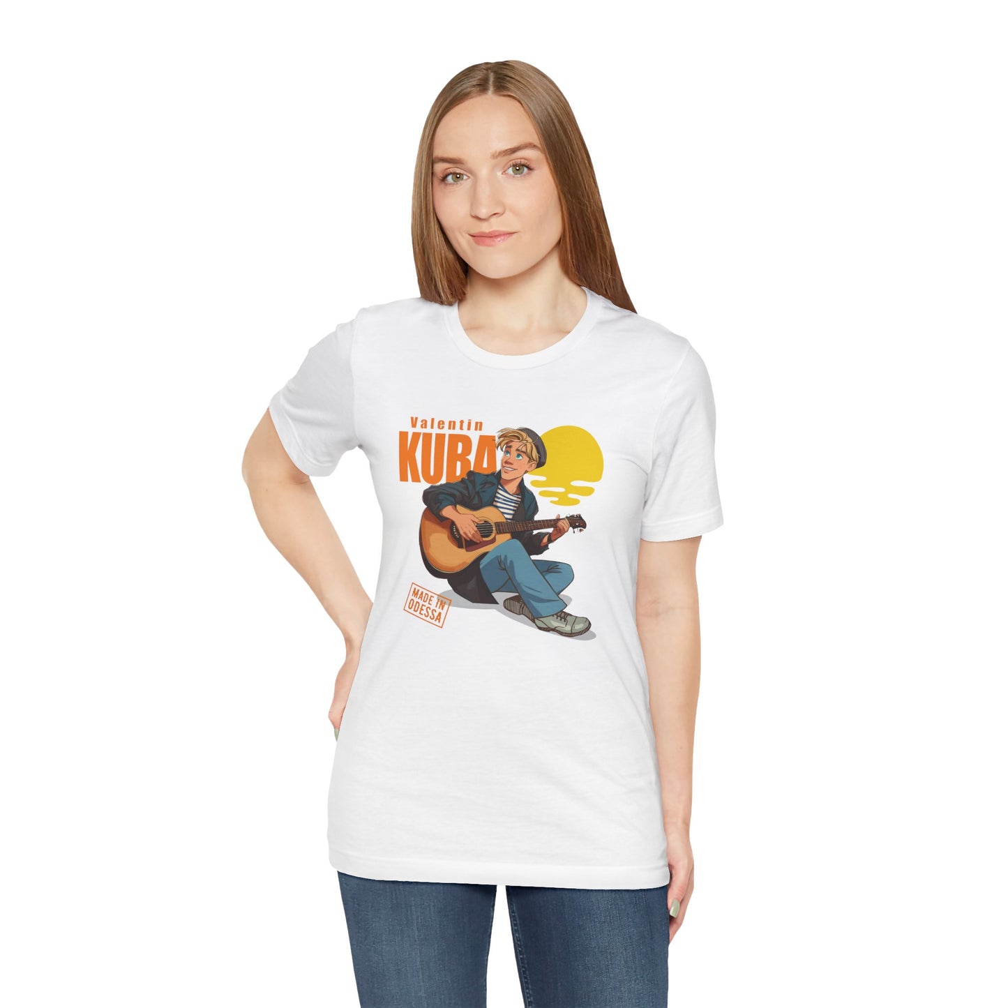 (ENG) Valentin Kuba Animation T-Shirt (Sunset) - Klezmer Music T-Shirt, Odessa Music Shirt, Valentin Kuba Tee, Music from Ukraine Shirt