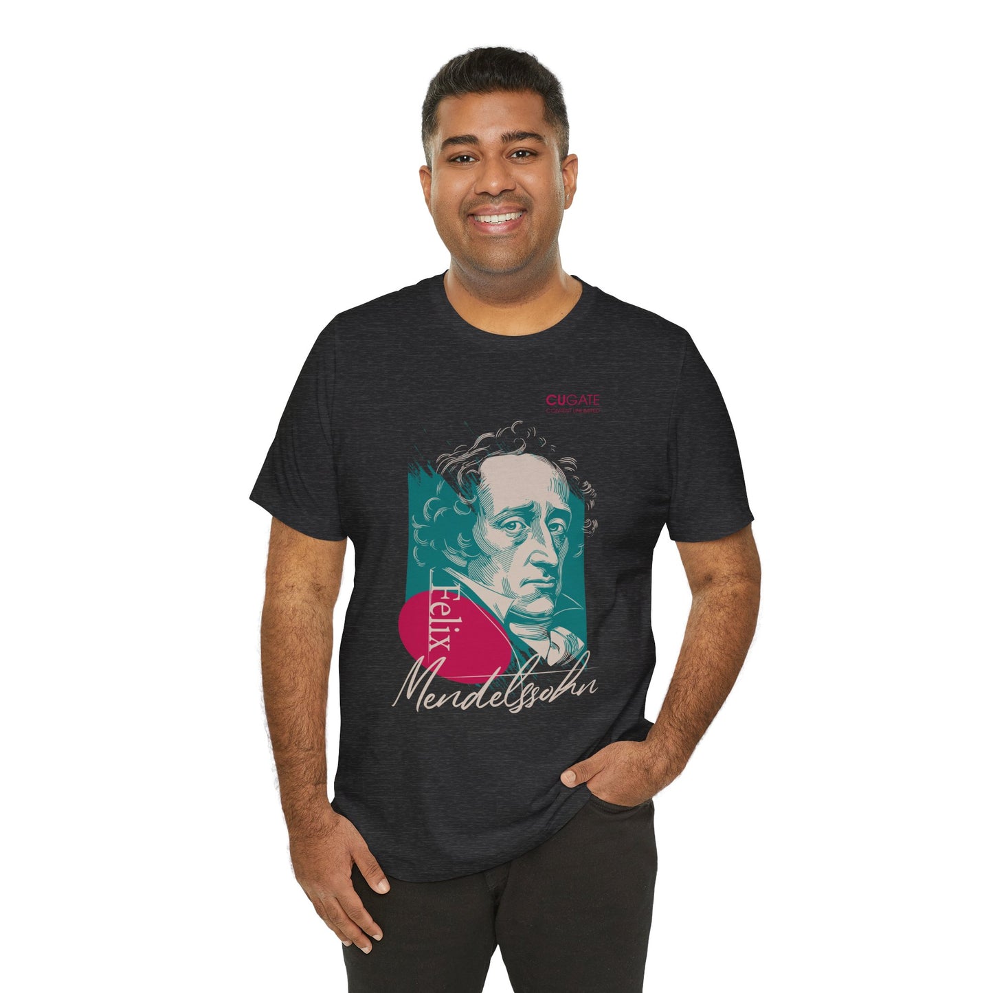 Felix Mendelssohn T-Shirt (Dark): Mendelssohn's Classical Music T-Shirt, Mendelssohn Shirt, Felix Mendelssohn Gift, Mendelssohn Tribute Tee