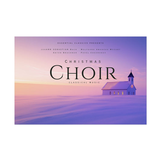 Christmas Choir - Heavenly Voices Poster, Chapel Print, Snow Sunrise Print, Christmas Poster, Winter Print, Choir Concert Poster
