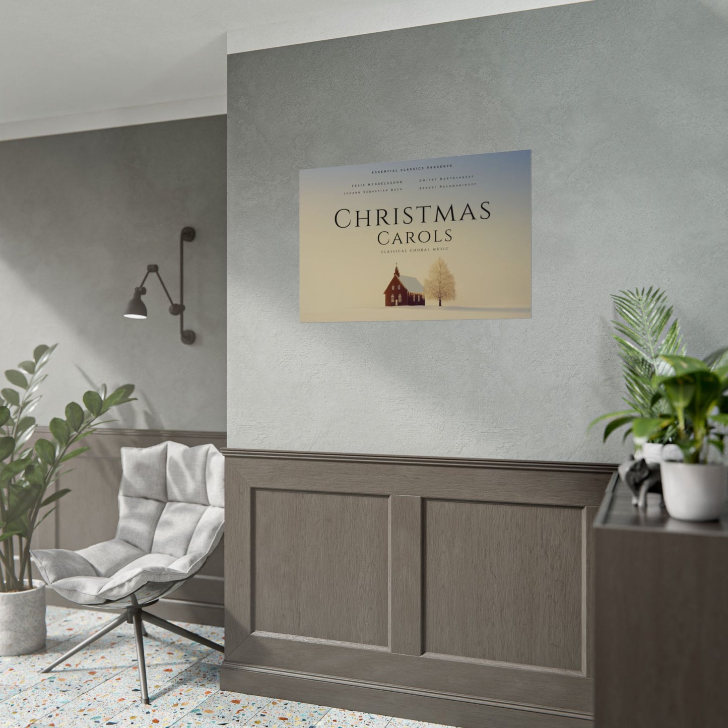 Classical Christmas Carols - Sacred Music Poster, Choir Print, Chapel Poster, Reverent Music Print