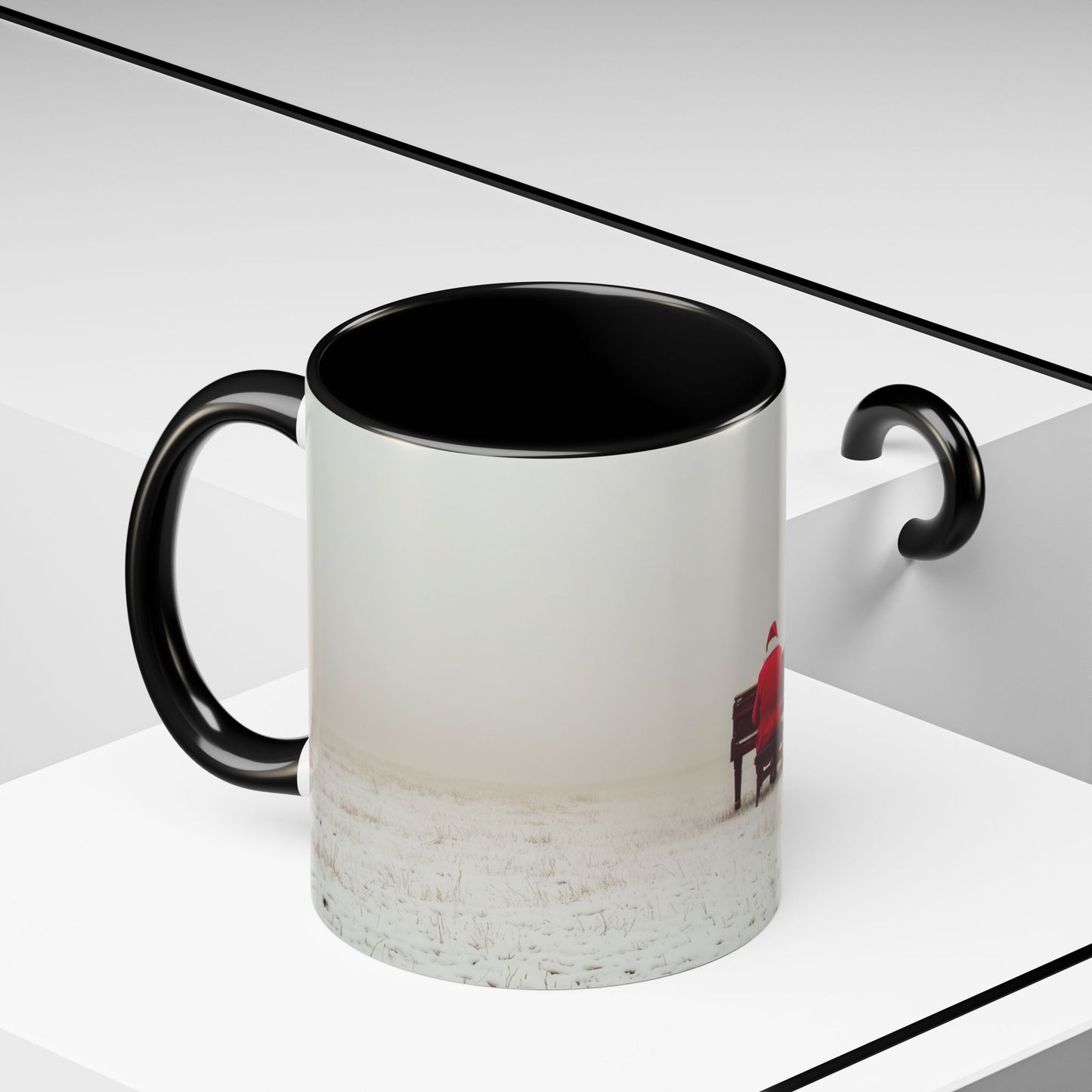 Mozart Christmas Mug (EU) - Santa Mug, Santa Playing Piano Mug, Holiday Mug, Christmas Mug, Winter Mug, Mozart Holiday Mug