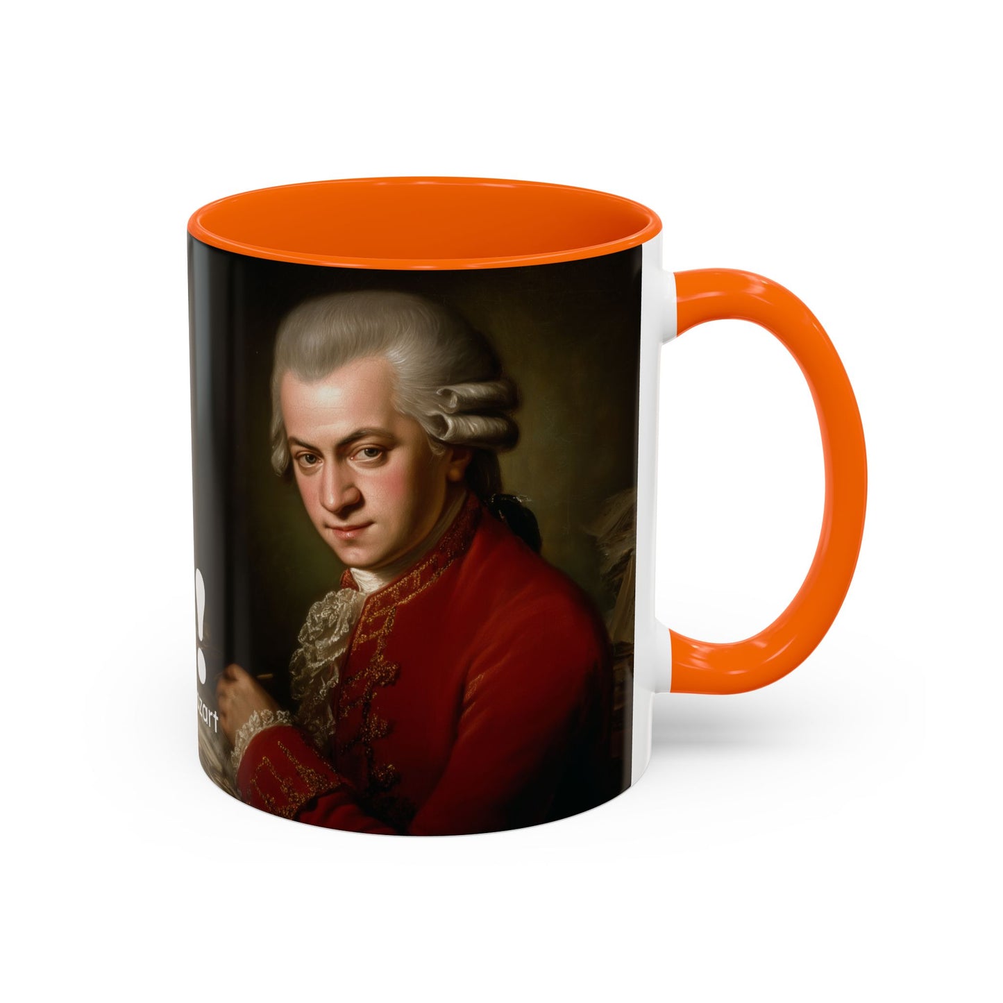 Two Flutes Mug in Black (USA) - Mozart Flute Quote Mug, Mozart Mug, Classical Music Mug, Funny Mozart Quote