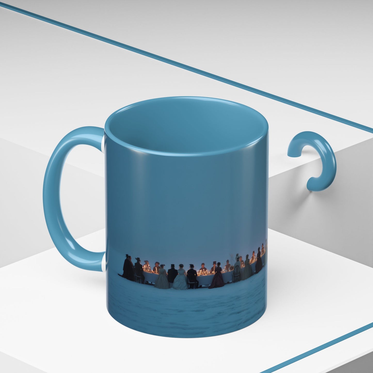 Christmas Dinner Mug (EU) - Holiday Mug, Elegant Classical Music Mug, Community Mug, Celebration Mug, Holiday Traditions Mug