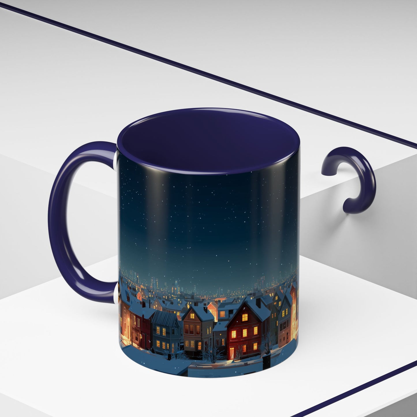 Happy New Year Mug (EU) - Classical Music Celebration Mug, Night Sky Mug, Starry Night Mug, New Year's Resolution Mug