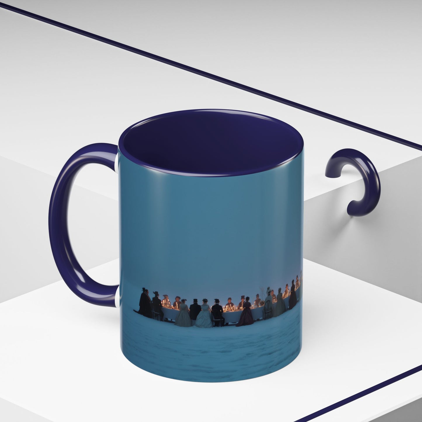 Christmas Dinner Mug (EU) - Holiday Mug, Elegant Classical Music Mug, Community Mug, Celebration Mug, Holiday Traditions Mug