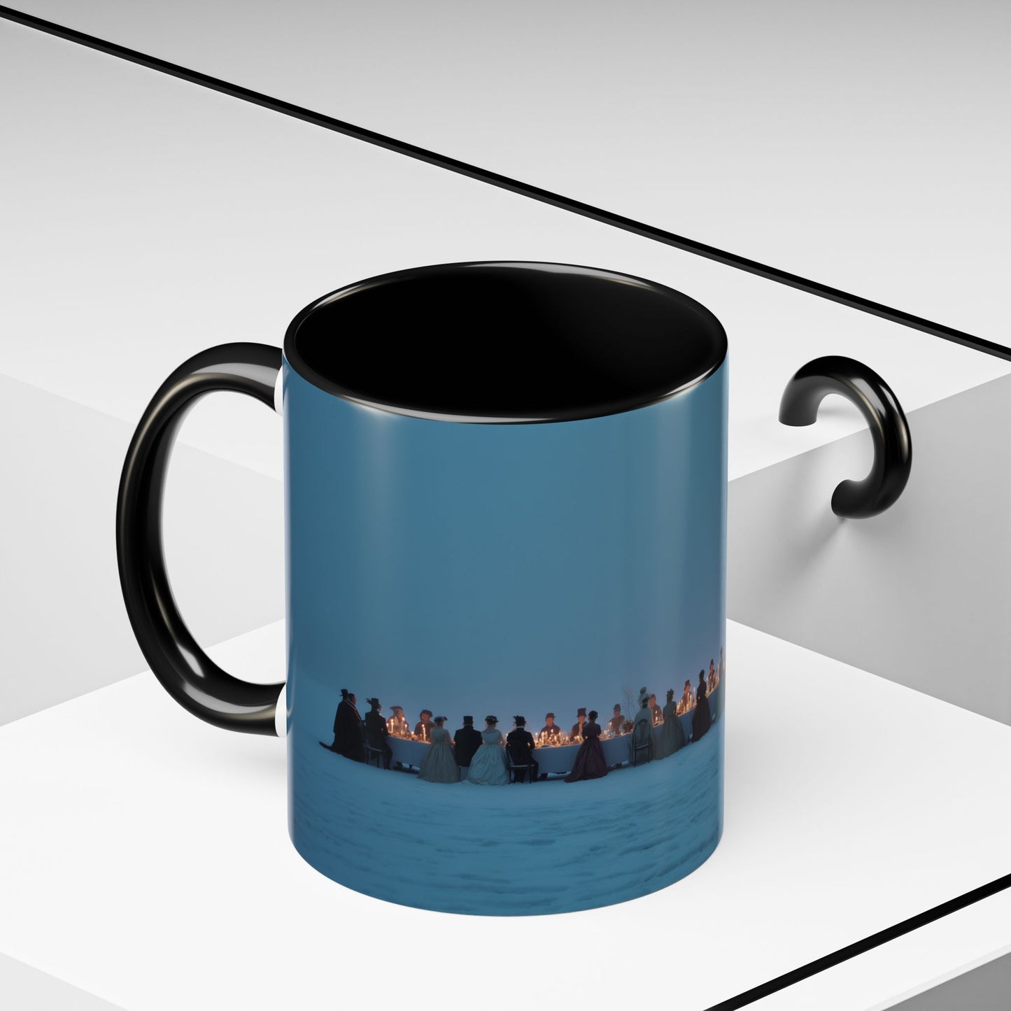 Christmas Dinner Mug (EU) - Holiday Mug, Elegant Classical Music Mug, Community Mug, Celebration Mug, Holiday Traditions Mug