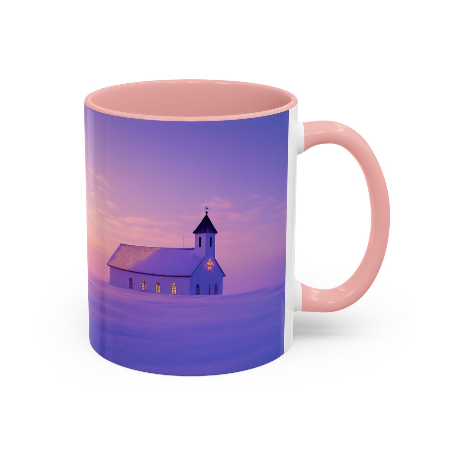 Christmas Choir Mug (USA) - Heavenly Voices Poster, Chapel Print, Snow Sunrise Print, Christmas Poster, Winter Print, Choir Concert Poster