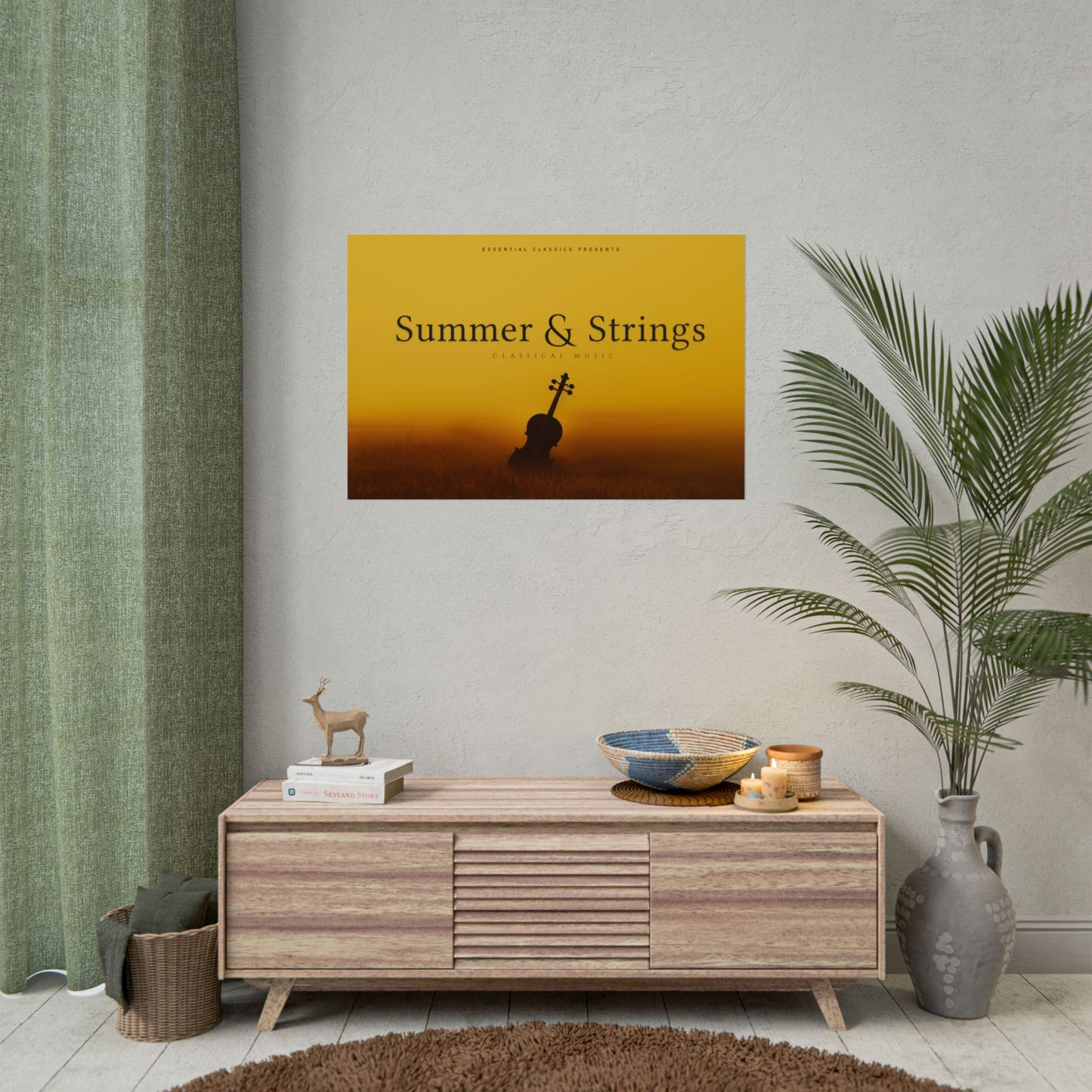 Summer & Strings - Classical Violin Poster, Summer Print, Classical Music Print, Calm Music Poster, Stings Lover Print