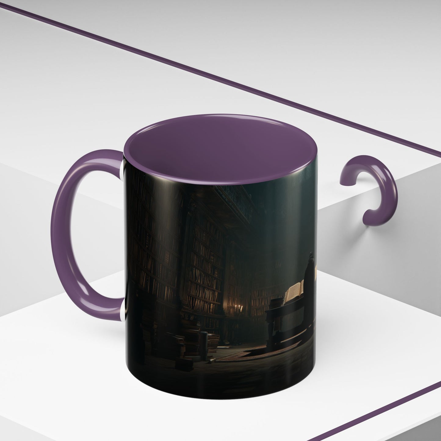 Late Night Studies Mug (EU) - Dark Library Mug, Evening Reading Mug, Moody Library Mug, Cozy Reading Mug, Library Mug