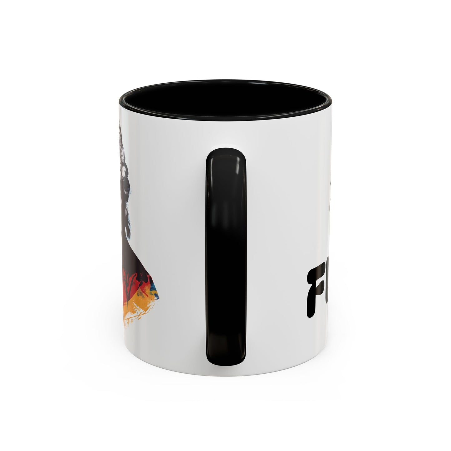 Two Flutes Mug in White (USA) - Mozart Flute Quote Mug, Mozart Mug, Classical Music Mug, Funny Mozart Quote