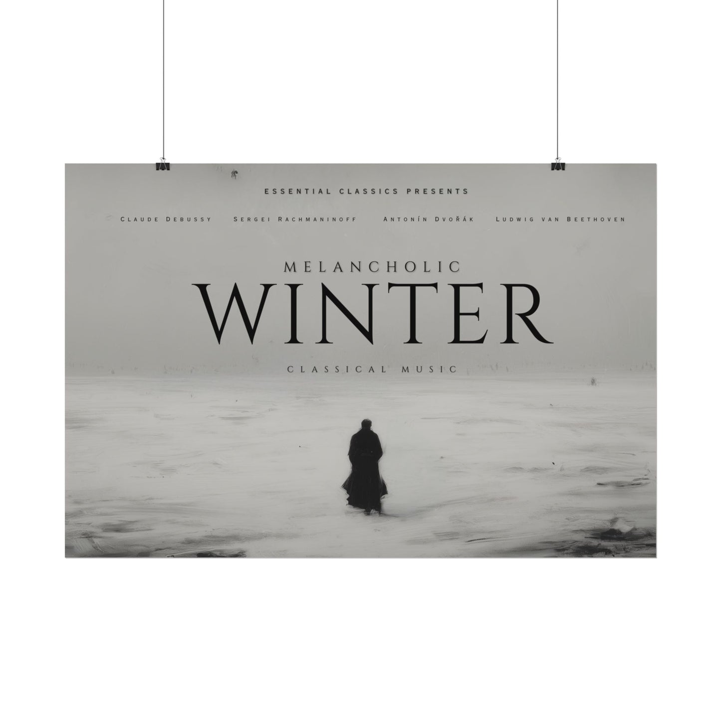 A Melancholy Winter - Landscape Poster, Winter Print, Holiday Print, Christmas Poster, Classical Music Print