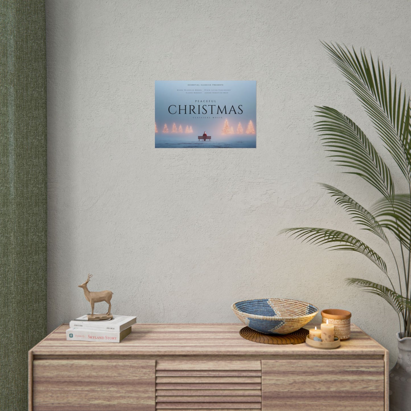 A Peaceful Christmas - Winter Poster, Winter Landscape Print, Holiday Print, Christmas Poster, Classical Music Print, Snow Print, Holiday Decor Poster