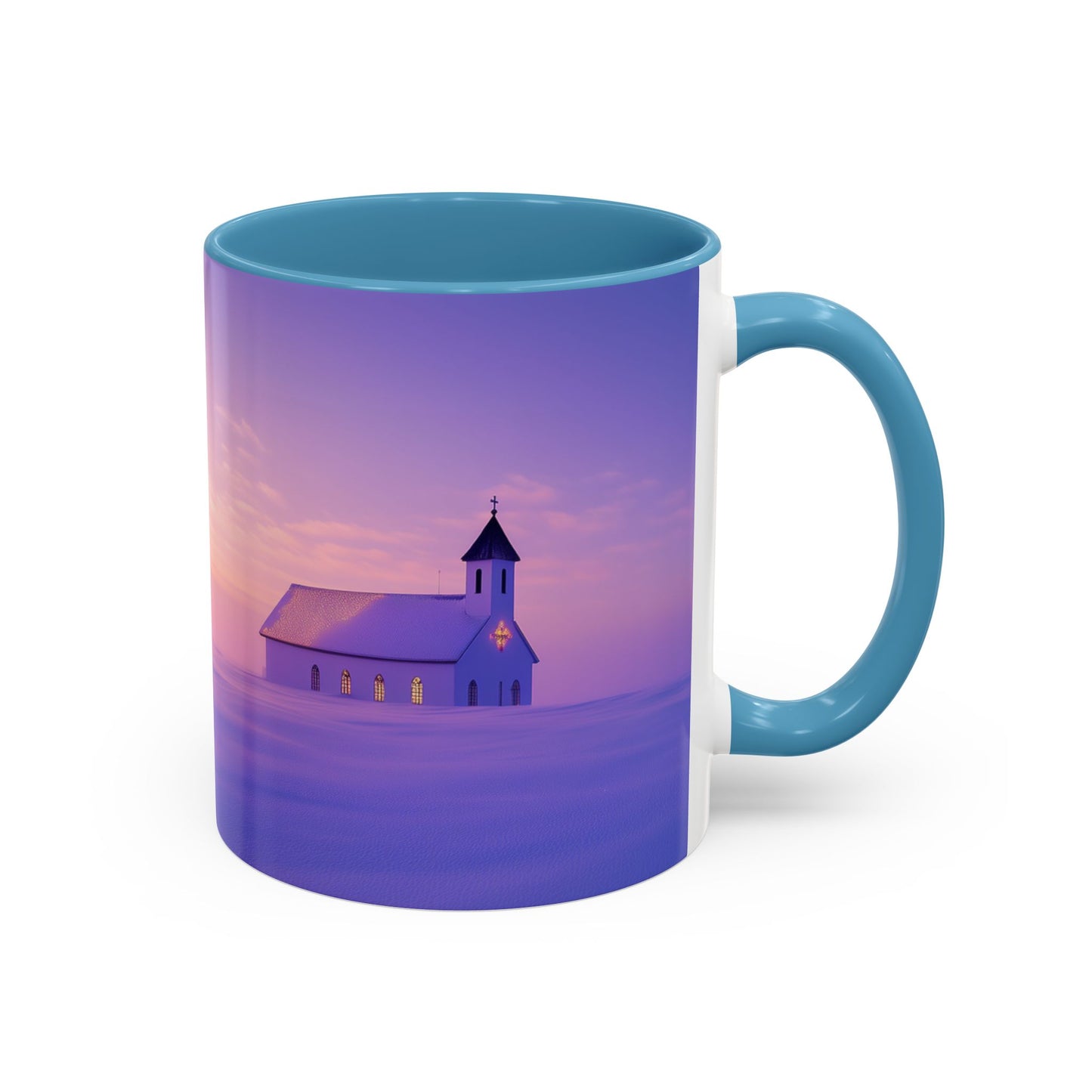 Christmas Choir Mug (EU) - Heavenly Voices Poster, Chapel Print, Snow Sunrise Print, Christmas Poster, Winter Print, Choir Concert Poster