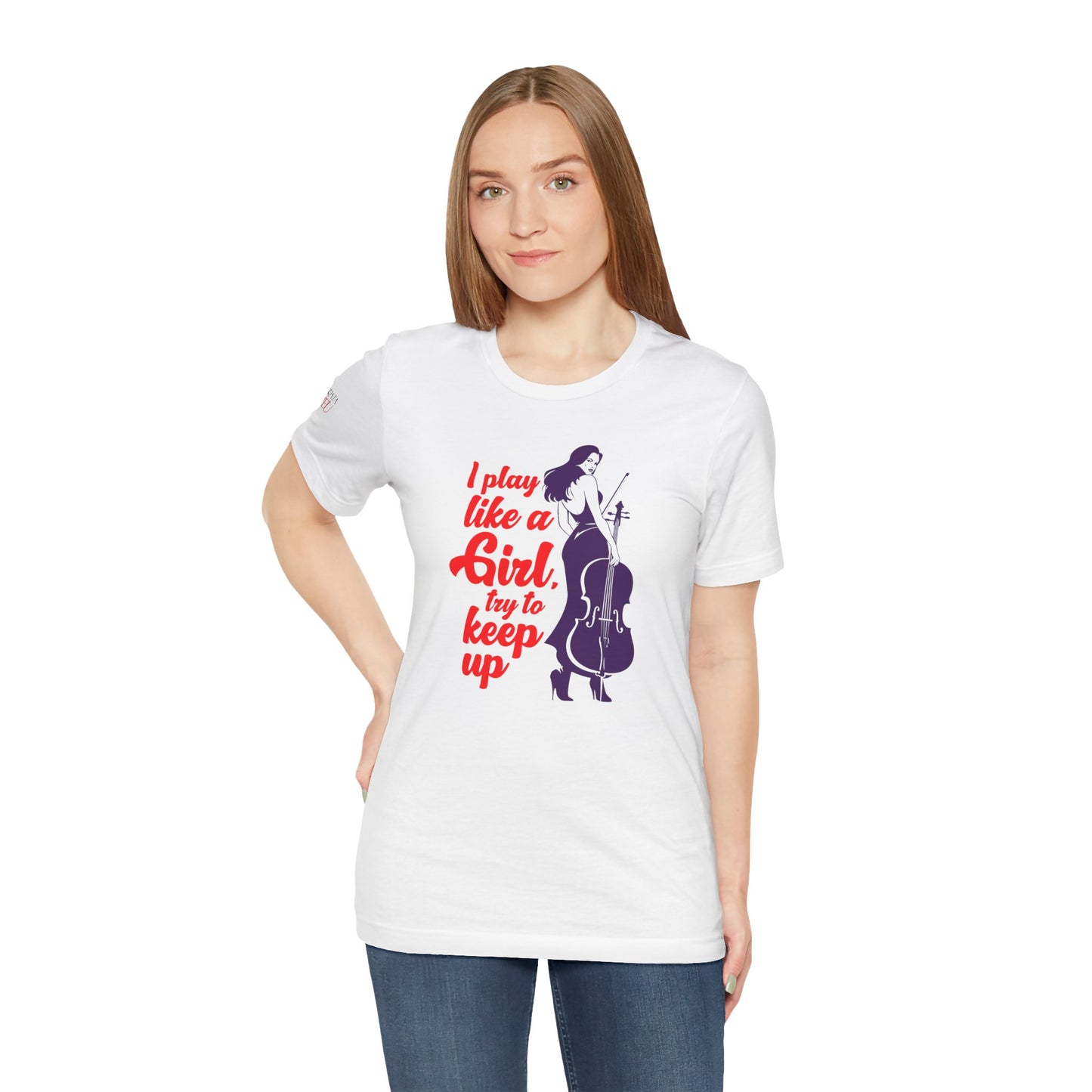 Play like a Girl - Cello T-Shirt: Camerata Romeu Shirt, Play like a Girl Shirt, Orchestra Shirt, Female Musician Shirt, Cello Shirt
