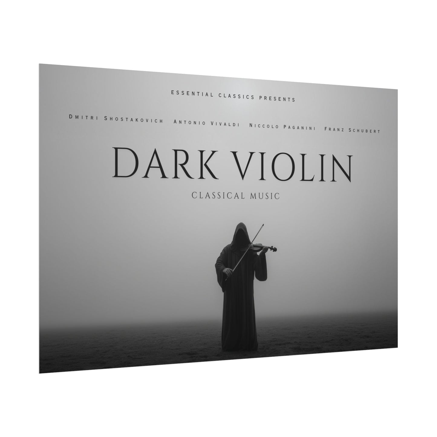 Dark Violin - Dramatic Art Print, Violin Poster, Haunting Art Print, Dark Classical Music Poster