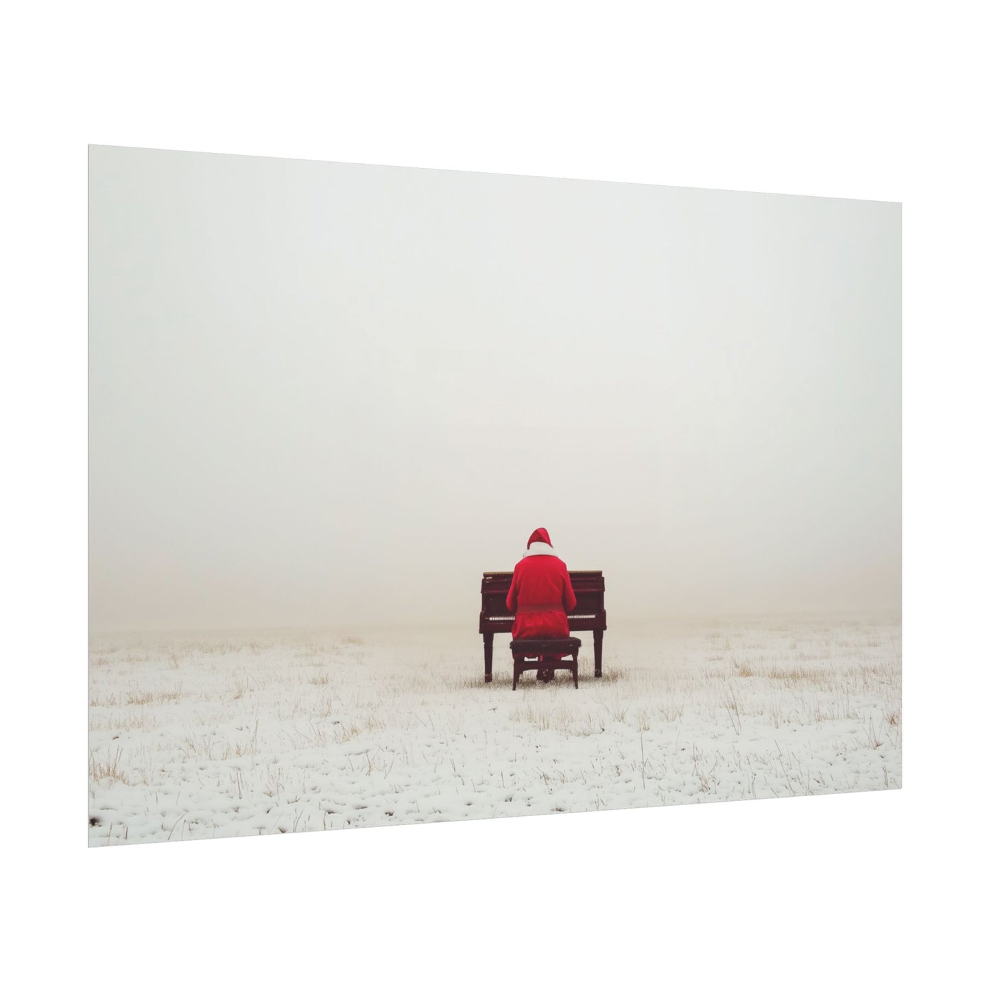 Without Words: Mozart Christmas - Santa Poster, Santa Playing Piano Print, Holiday Print, Christmas Poster, Winter Print, Mozart Holiday Poster