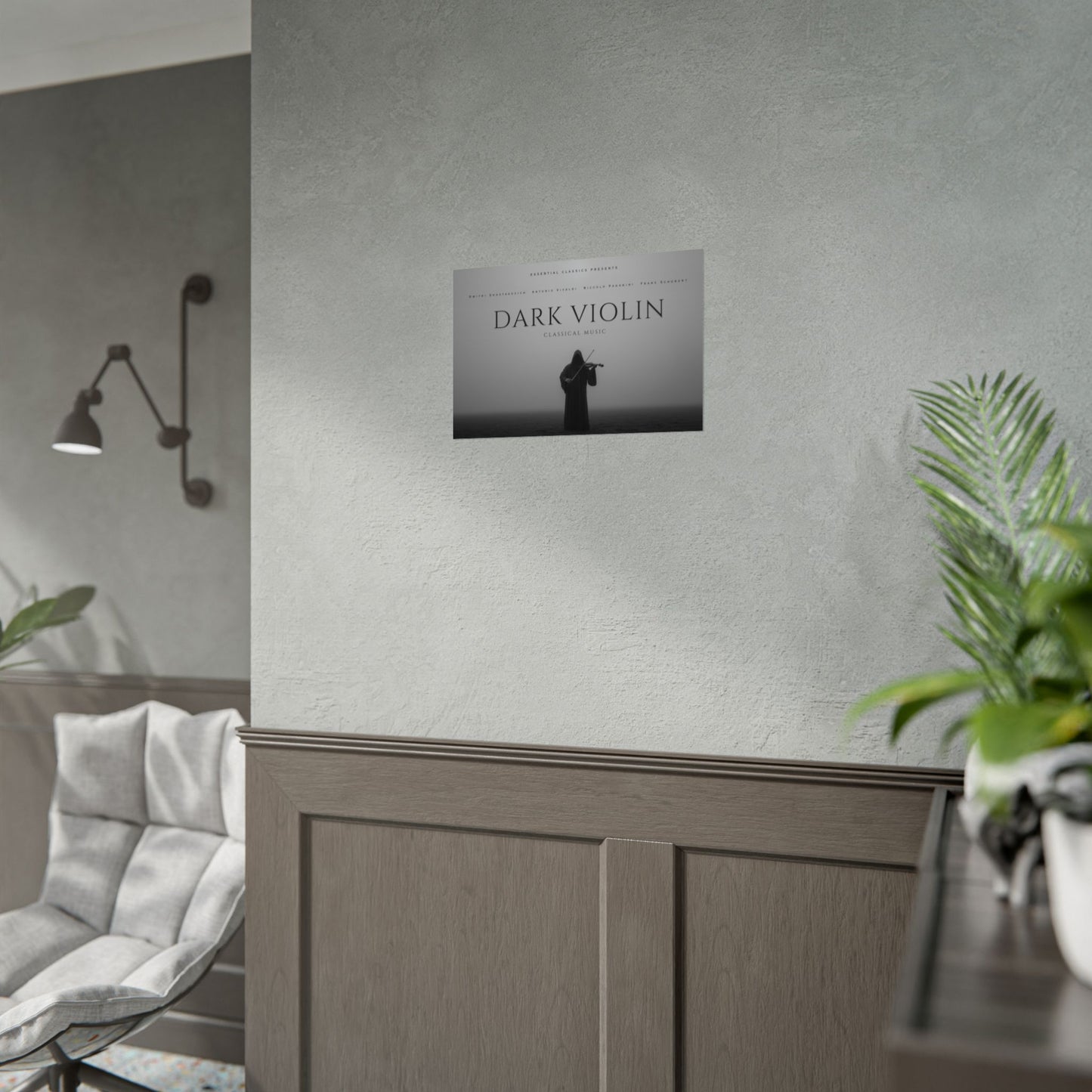 Dark Violin - Dramatic Art Print, Violin Poster, Haunting Art Print, Dark Classical Music Poster