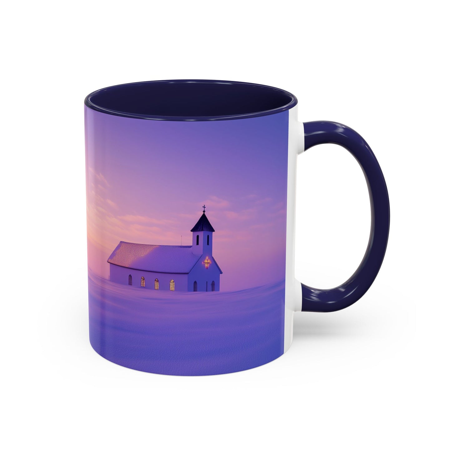 Christmas Choir Mug (EU) - Heavenly Voices Poster, Chapel Print, Snow Sunrise Print, Christmas Poster, Winter Print, Choir Concert Poster