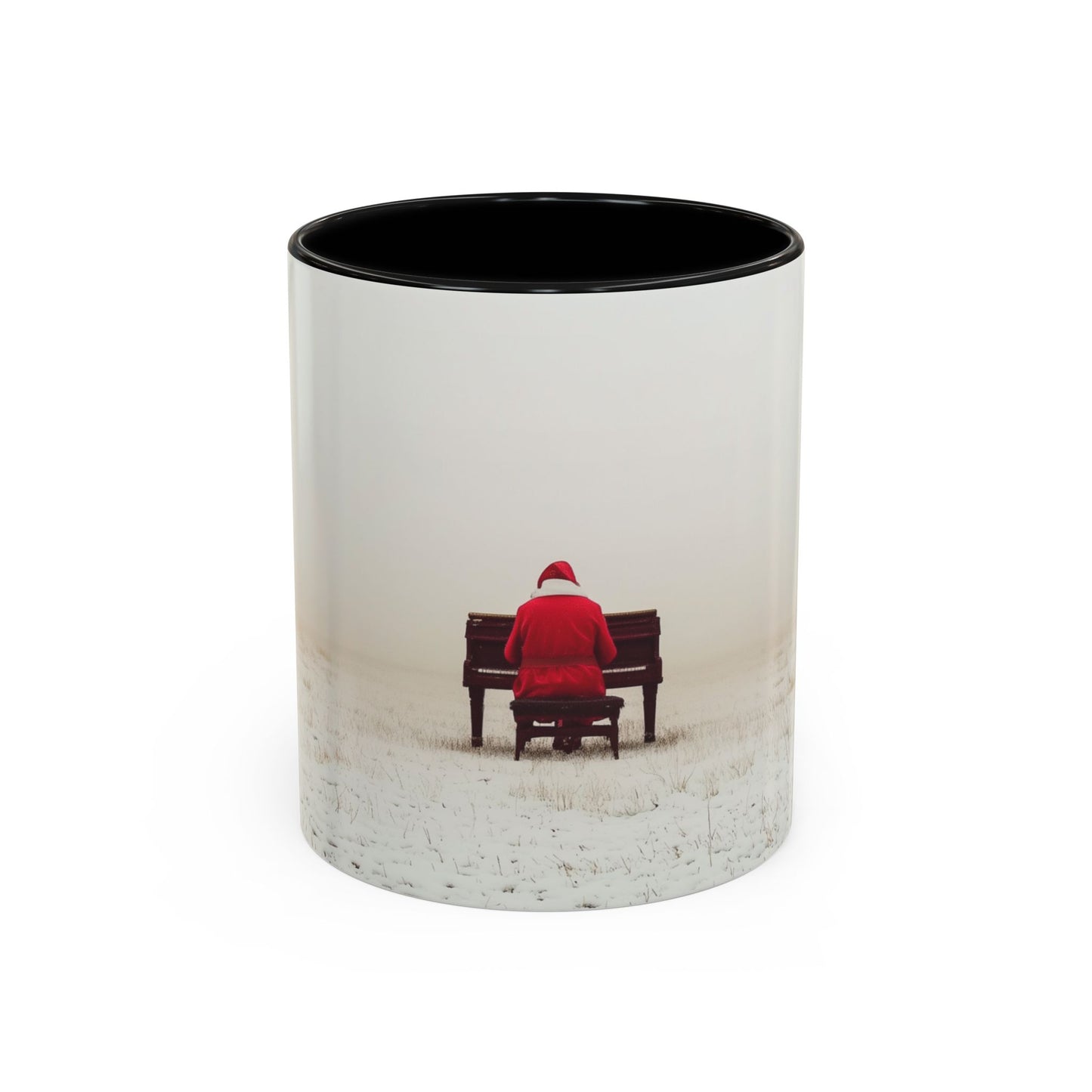 Mozart Christmas Mug (EU) - Santa Mug, Santa Playing Piano Mug, Holiday Mug, Christmas Mug, Winter Mug, Mozart Holiday Mug