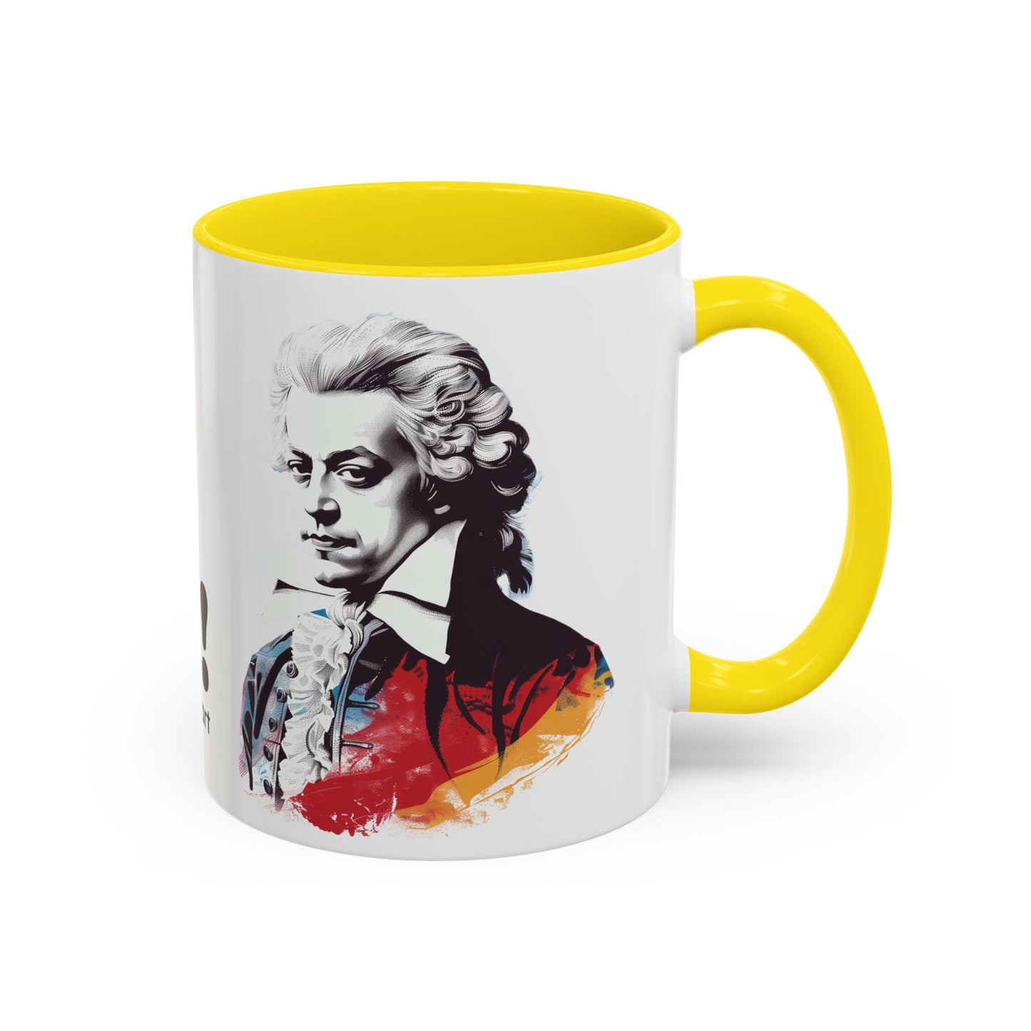 Two Flutes Mug in White (EU) - Mozart Flute Quote Mug, Mozart Mug, Classical Music Mug, Funny Mozart Quote