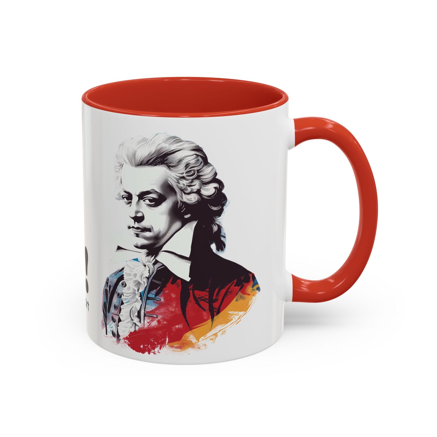 Two Flutes Mug in White (EU) - Mozart Flute Quote Mug, Mozart Mug, Classical Music Mug, Funny Mozart Quote