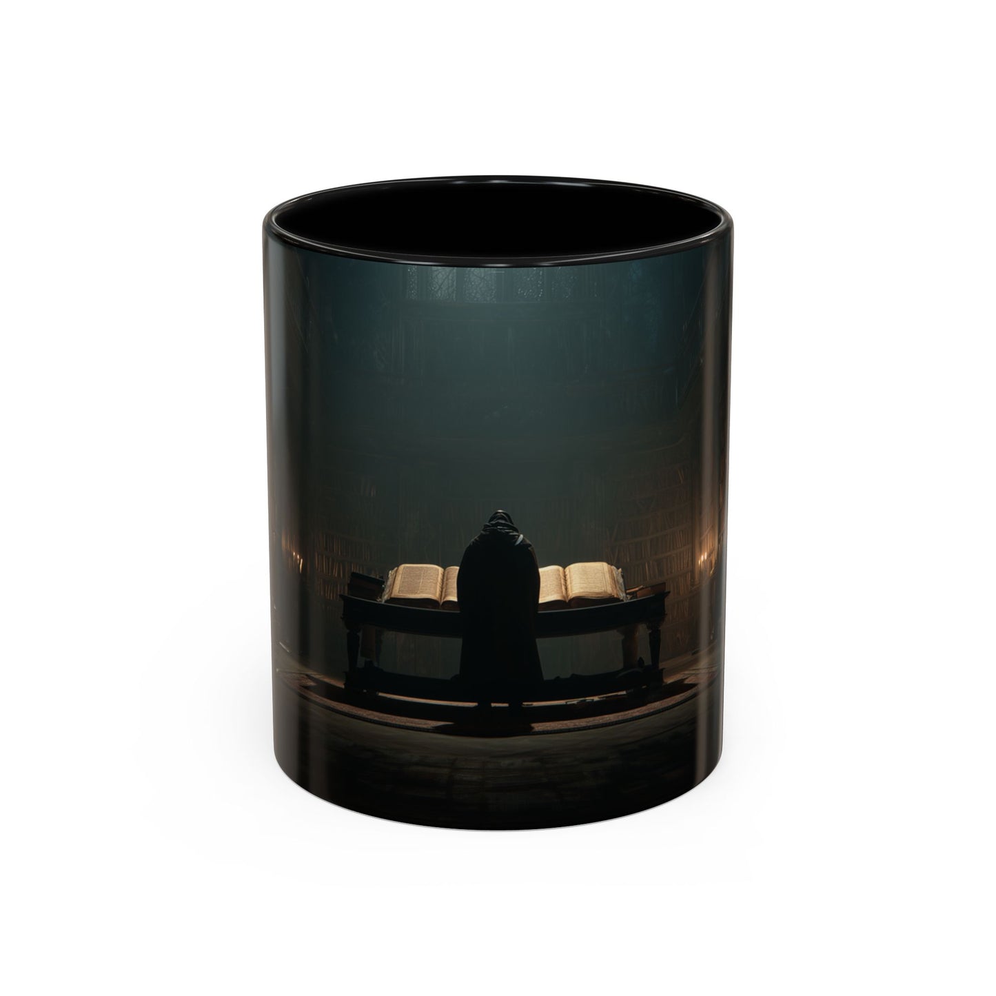 Late Night Studies Mug (EU) - Dark Library Mug, Evening Reading Mug, Moody Library Mug, Cozy Reading Mug, Library Mug