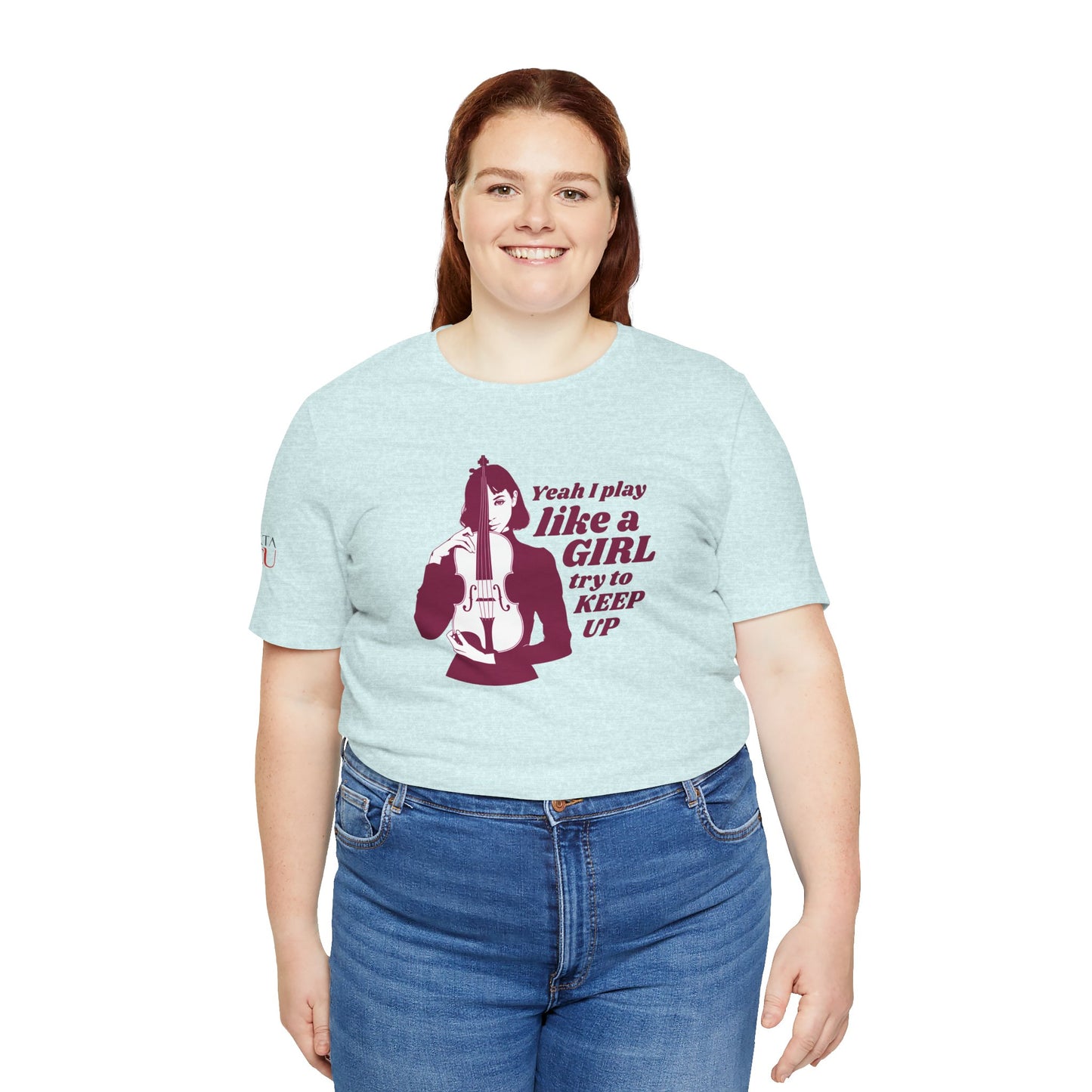 Play like a Girl- Violin T-Shirt (Light): Camerata Romeu Shirt, Play like a Girl Shirt, Orchestra Shirt, Female Musician Shirt,  Violin Shirt