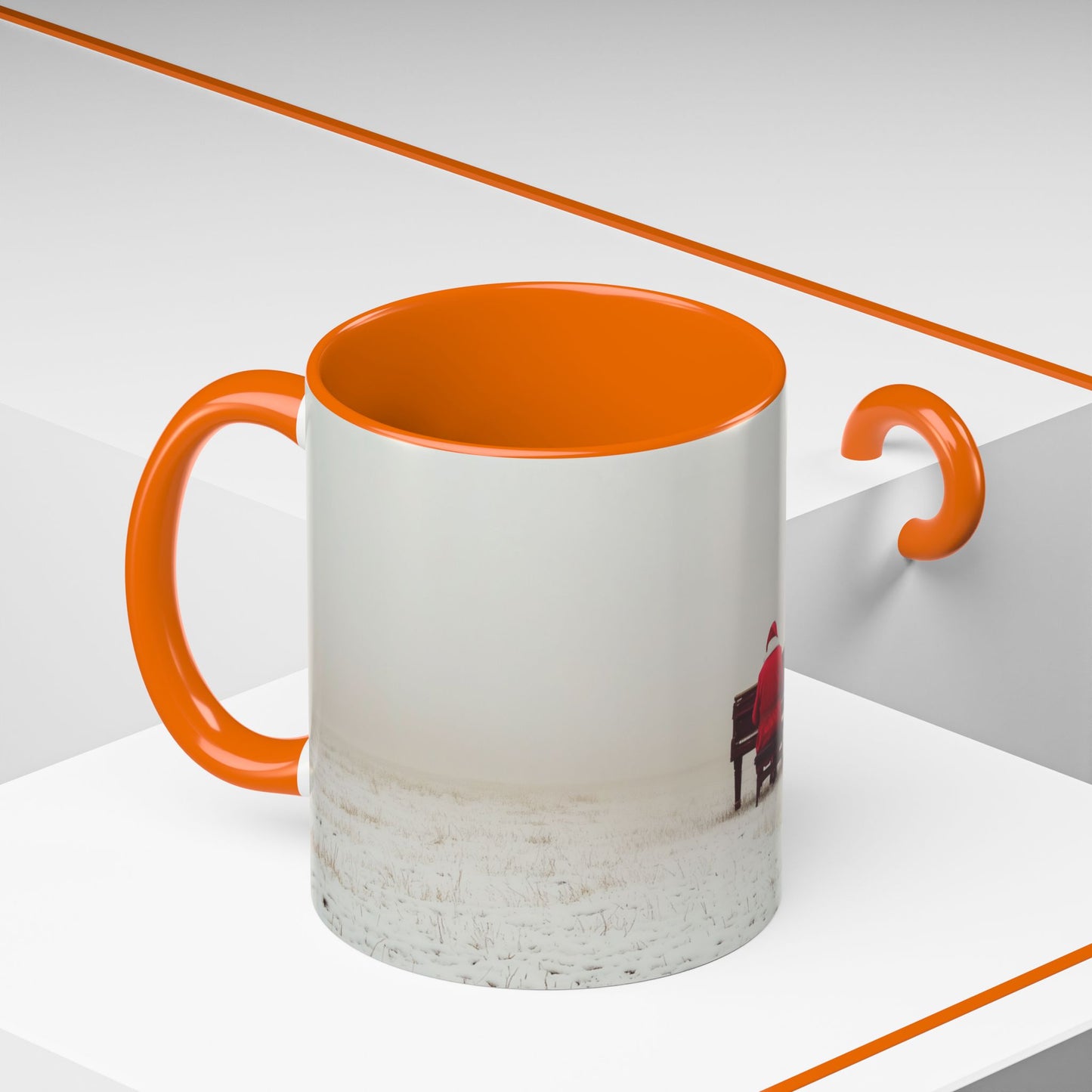 Mozart Christmas Mug (EU) - Santa Mug, Santa Playing Piano Mug, Holiday Mug, Christmas Mug, Winter Mug, Mozart Holiday Mug