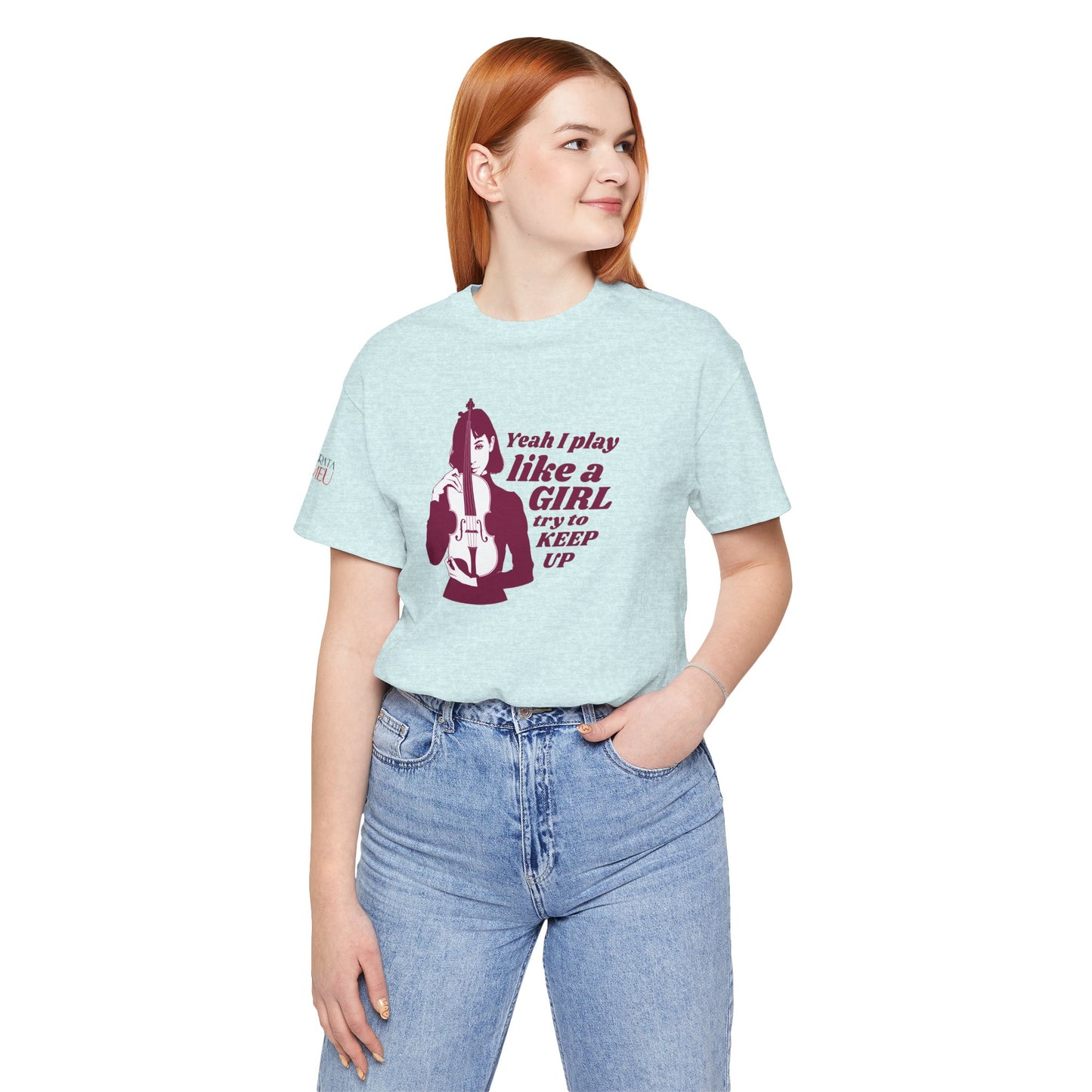 Play like a Girl- Violin T-Shirt (Light): Camerata Romeu Shirt, Play like a Girl Shirt, Orchestra Shirt, Female Musician Shirt,  Violin Shirt