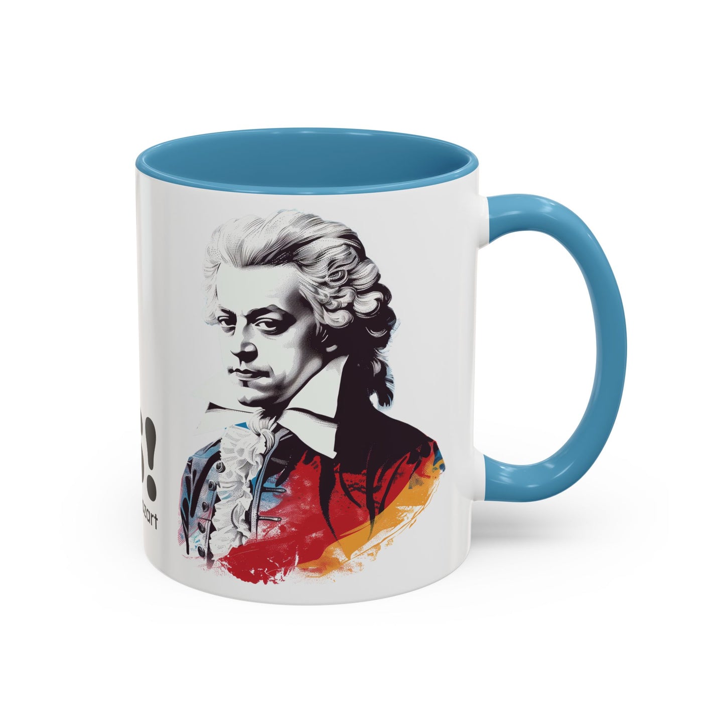 Two Flutes Mug in White (USA) - Mozart Flute Quote Mug, Mozart Mug, Classical Music Mug, Funny Mozart Quote
