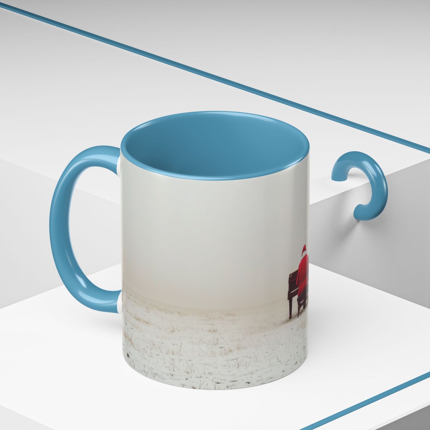 Mozart Christmas Mug (EU) - Santa Mug, Santa Playing Piano Mug, Holiday Mug, Christmas Mug, Winter Mug, Mozart Holiday Mug