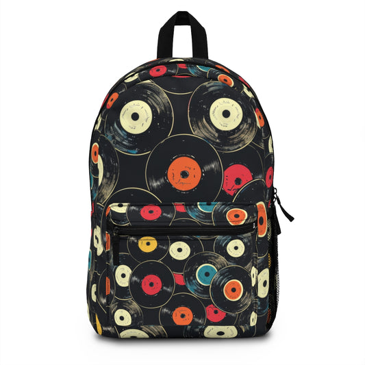 Music Casette Patterned Backpack Doodle Music Casette Backpack